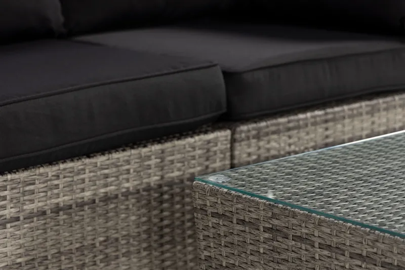 Bahamas 2h, 1 bord/divan Grå - Kunstrotting - Hagemøbler & utemiljø - Loungemøbler - Loungegrupper