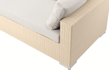 Bahamas L-formet utesofa høyre, 7-seters med bord - Beige - Hagemøbler & utemiljø - Loungemøbler - Loungegrupper