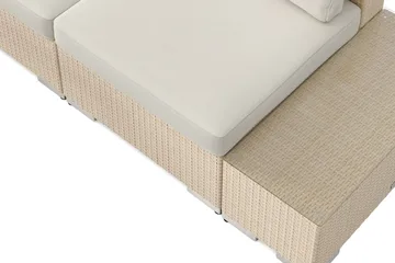 Bahamas utendørs hjørnesofa 7-seters vendbar med åpen avslutning og bord - Beige - Hagemøbler & utemiljø - Loungemøbler - Loungegrupper