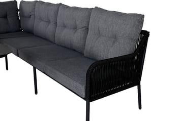 Berlin hjørneloungegruppe utendørs svart/grå - Venture Home - Hagemøbler & utemiljø - Loungemøbler - Loungegrupper