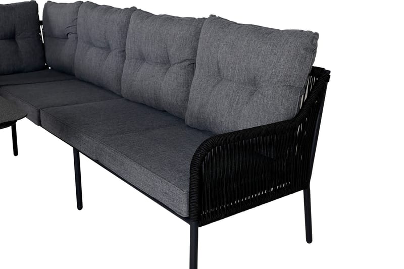 Berlin hjørneloungegruppe utendørs svart/grå - Venture Home - Hagemøbler & utemiljø - Loungemøbler - Loungegrupper