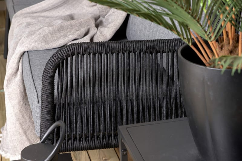 Berlin hjørneloungegruppe utendørs svart/grå - Venture Home - Hagemøbler & utemiljø - Loungemøbler - Loungegrupper