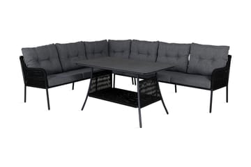 Berlin hjørneloungegruppe utendørs svart/grå - Venture Home - Hagemøbler & utemiljø - Loungemøbler - Loungegrupper