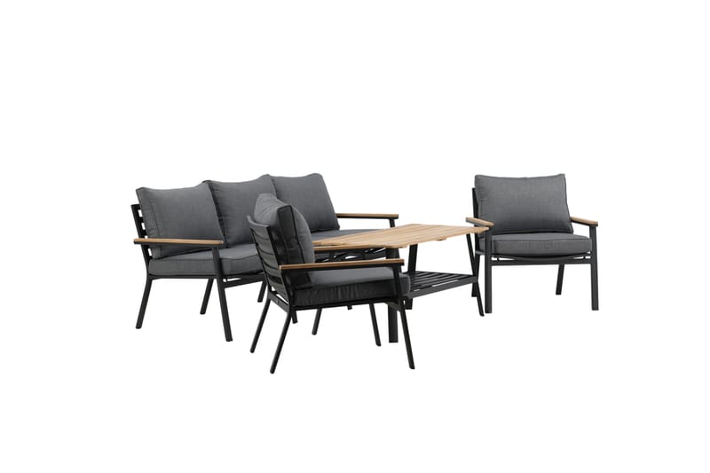 Brasilia Loungegruppe Svart - Venture Home - Hagemøbler & utemiljø - Loungemøbler - Loungegrupper