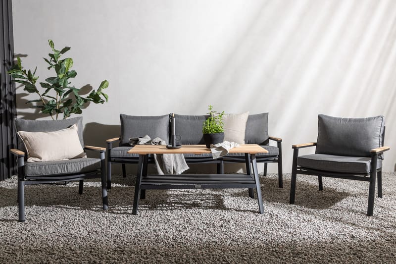 Brasilia Loungegruppe Svart - Venture Home - Hagemøbler & utemiljø - Loungemøbler - Loungegrupper