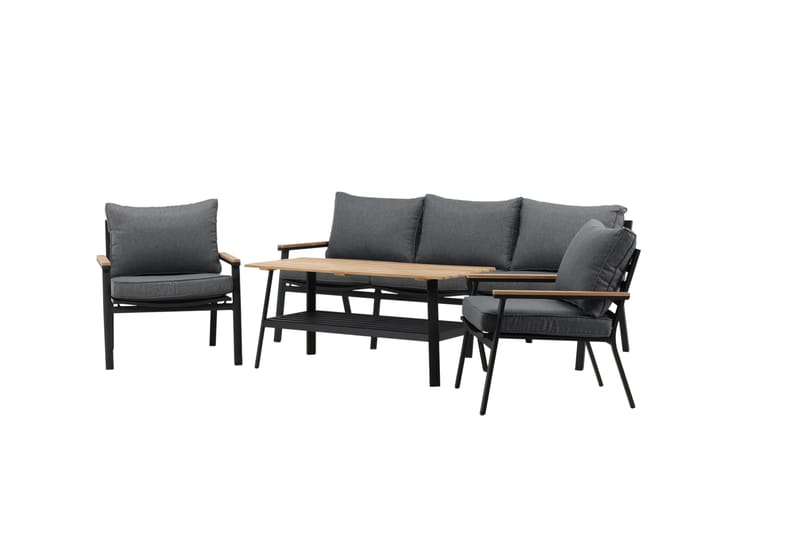 Brasilia Loungegruppe Svart - Venture Home - Hagemøbler & utemiljø - Loungemøbler - Loungegrupper