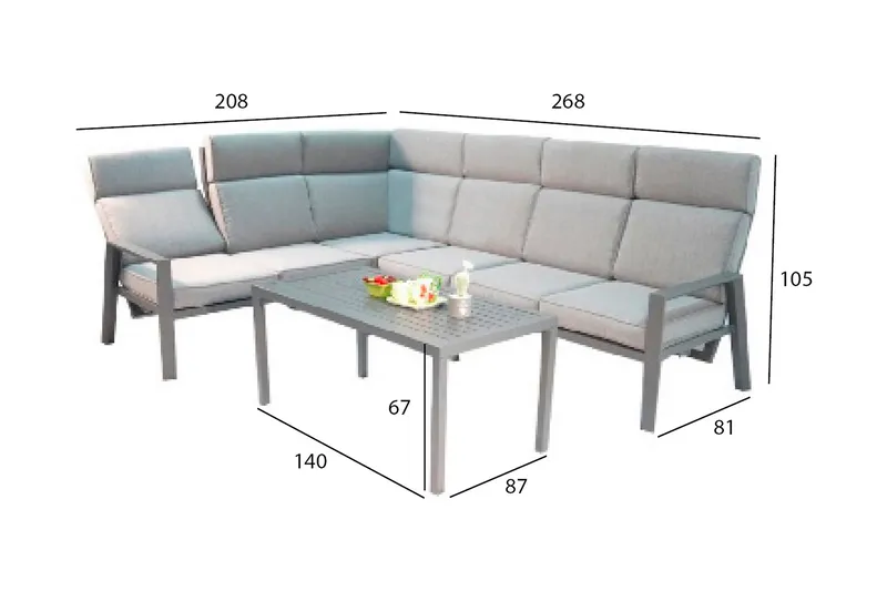 Casten Hagesett Mørkegrå - Hagemøbler & utemiljø - Loungemøbler - Loungegrupper