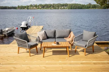 Chania loungegruppe utendørs - Grå - Hagemøbler & utemiljø - Loungemøbler - Loungegrupper