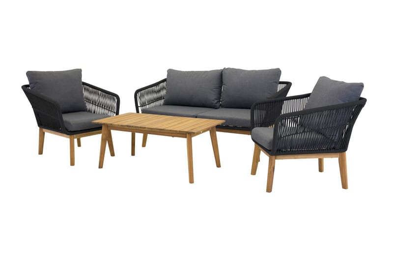 Chania loungegruppe utendørs, Svart