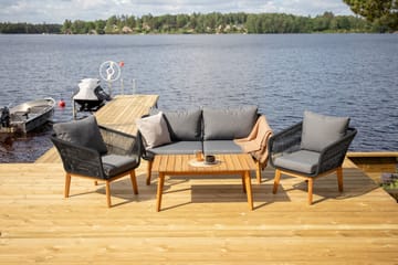 Chania loungegruppe utendørs - Svart - Hagemøbler & utemiljø - Loungemøbler - Loungegrupper