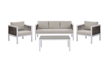 Columbero Loungegruppe 5-seter - Hvit / Brun - Hagemøbler & utemiljø - Loungemøbler - Loungegrupper