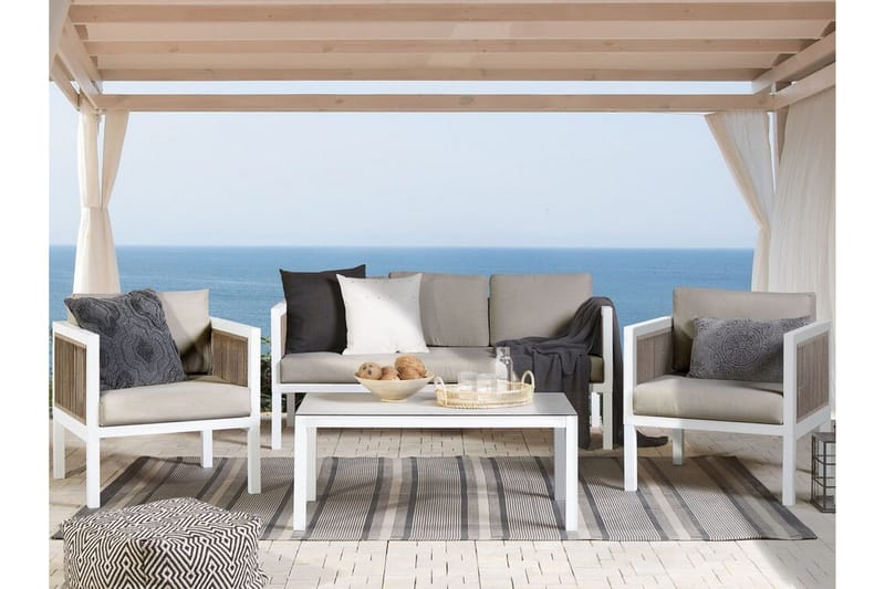 Columbero Loungegruppe 5-seter - Hvit / Brun - Hagemøbler & utemiljø - Loungemøbler - Loungegrupper