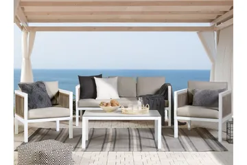 Columbero Loungegruppe 5-seter - Hvit / Brun - Hagemøbler & utemiljø - Loungemøbler - Loungegrupper