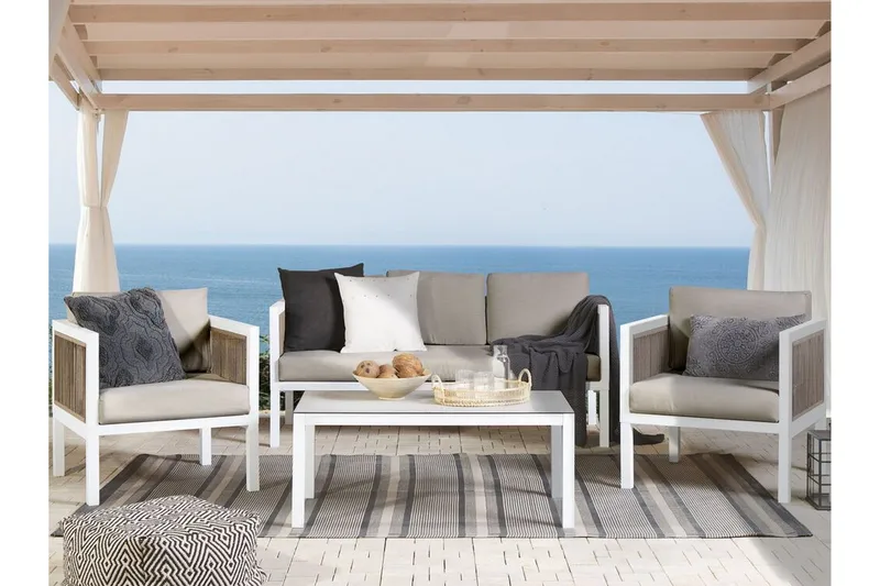 Columbero Loungegruppe 5-seter - Hvit / Brun - Hagemøbler & utemiljø - Loungemøbler - Loungegrupper