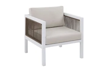 Columbero Loungegruppe 5-seter - Hvit / Brun - Hagemøbler & utemiljø - Loungemøbler - Loungegrupper