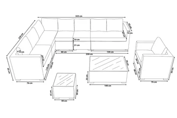 Comfy Loungegruppe 76 cm - Grå - Hagemøbler & utemiljø - Loungemøbler - Loungegrupper