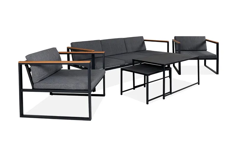Dakar loungegruppe utendørs - Svart - Hagemøbler & utemiljø - Loungemøbler - Loungegrupper