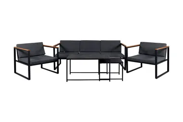 Dakar loungegruppe utendørs - Svart - Hagemøbler & utemiljø - Loungemøbler - Loungegrupper