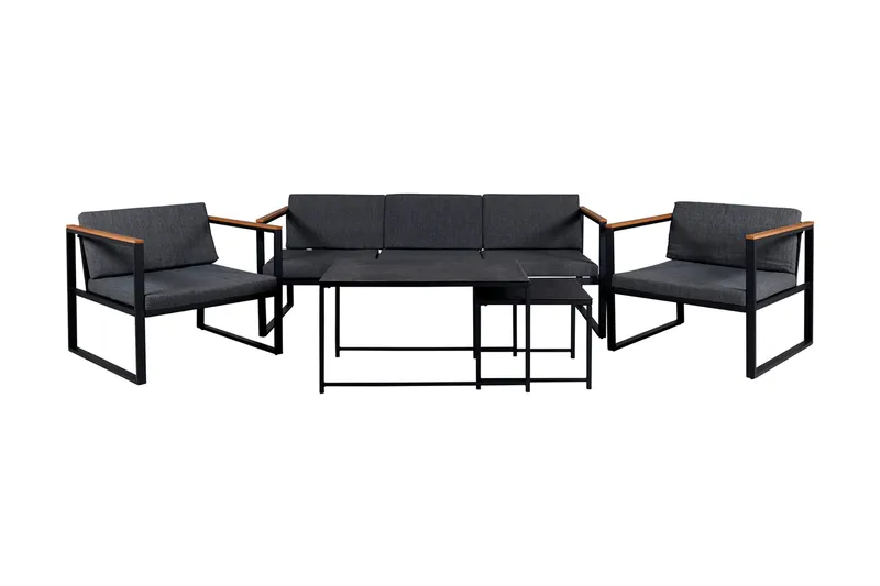 Dakar loungegruppe utendørs, Svart