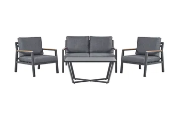 Hagemøbelsett 4-seters mørkegrå DELIA - Svart - Hagemøbler & utemiljø - Loungemøbler - Loungegrupper