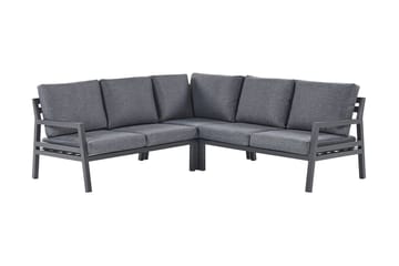 Hagemøbelsett 5-seters mørkegrå VIZZINI - Svart - Hagemøbler & utemiljø - Loungemøbler - Loungegrupper