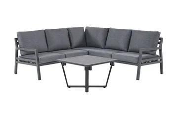 Hagemøbelsett 5-seters mørkegrå VIZZINI - Svart - Hagemøbler & utemiljø - Loungemøbler - Loungegrupper