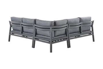 Hagemøbelsett 5-seters mørkegrå VIZZINI - Svart - Hagemøbler & utemiljø - Loungemøbler - Loungegrupper