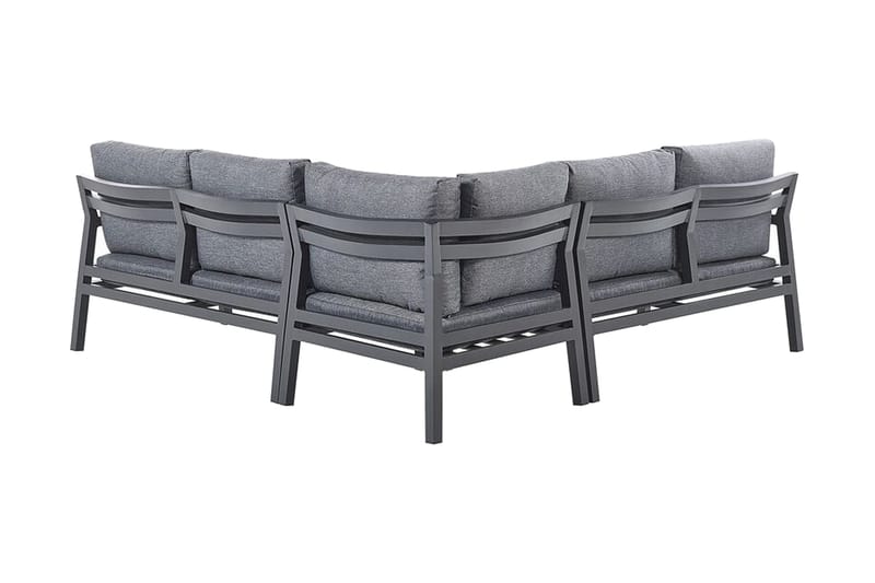 Hagemøbelsett 5-seters mørkegrå VIZZINI - Svart - Hagemøbler & utemiljø - Loungemøbler - Loungegrupper