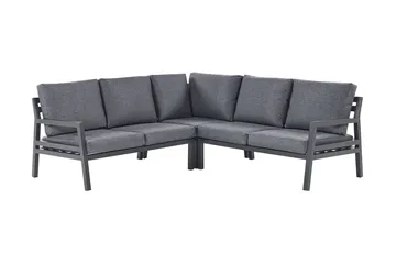 Hagemøbelsett 5-seters mørkegrå VIZZINI - Svart - Hagemøbler & utemiljø - Loungemøbler - Loungegrupper