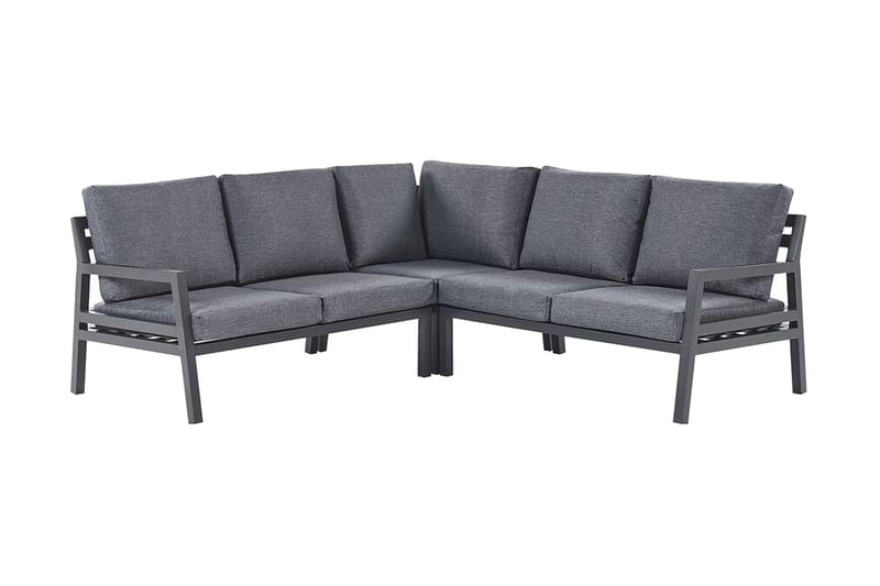 Hagemøbelsett 5-seters mørkegrå VIZZINI - Svart - Hagemøbler & utemiljø - Loungemøbler - Loungegrupper