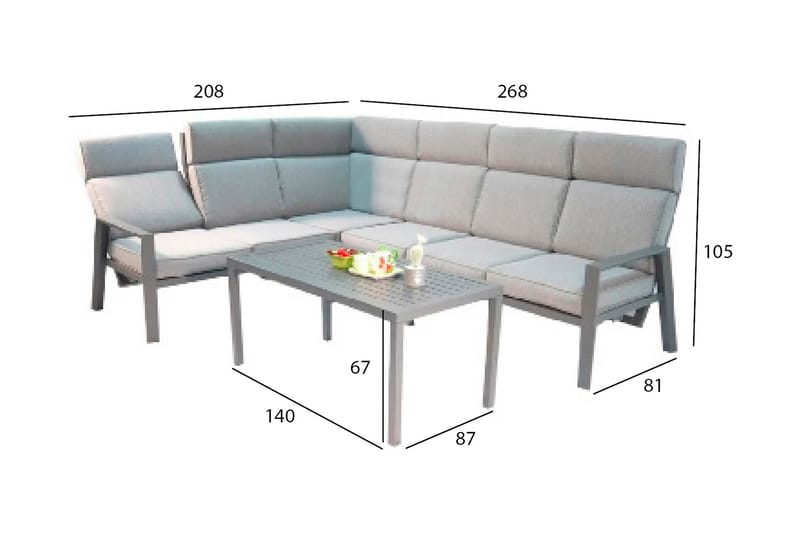 Hagesett Casten Mørkegrå - Hagemøbler & utemiljø - Loungemøbler - Loungegrupper