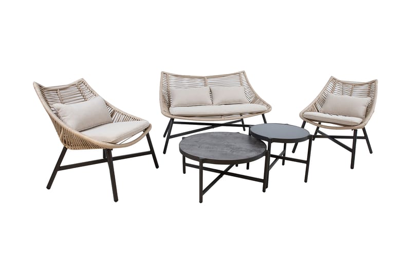 Hagesett Helsinki Beige - Loungegrupper - Sofagruppe utendørs