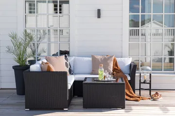 Haiti loungegruppe utendørs med puter - Svart - Hagemøbler & utemiljø - Loungemøbler - Loungegrupper