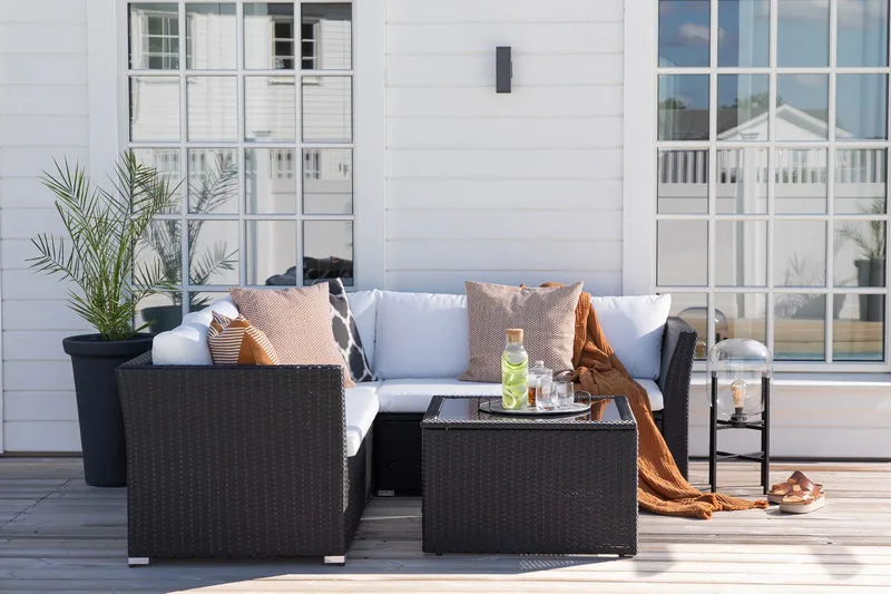 Haiti loungegruppe utendørs med puter - Svart - Hagemøbler & utemiljø - Loungemøbler - Loungegrupper