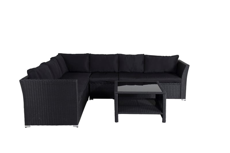 Haiti loungegruppe utendørs med puter svart - Svart - Hagemøbler & utemiljø - Utesofa - Hagesofa & hagebenk