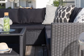 Haiti loungegruppe utendørs med puter svart - Svart - Hagemøbler & utemiljø - Utesofa - Hagesofa & hagebenk