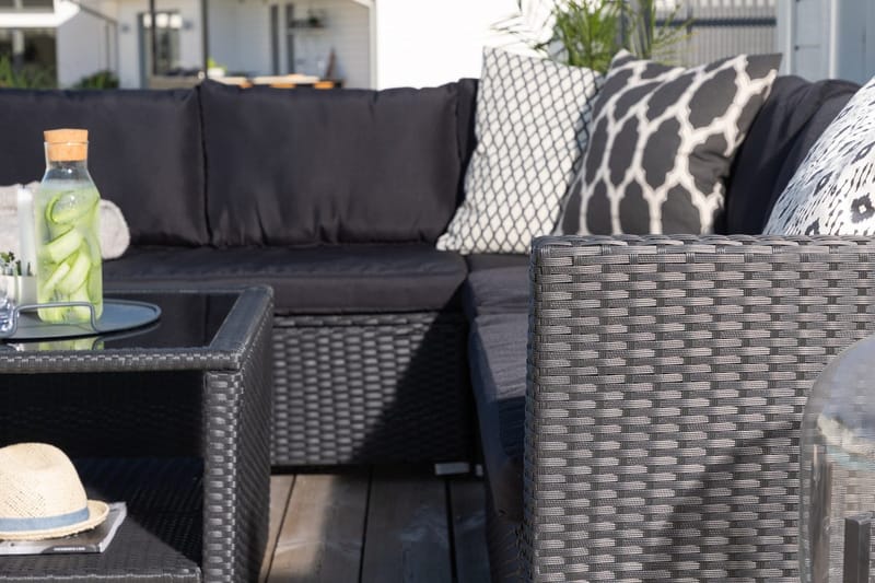 Haiti loungegruppe utendørs med puter svart - Svart - Hagemøbler & utemiljø - Utesofa - Hagesofa & hagebenk