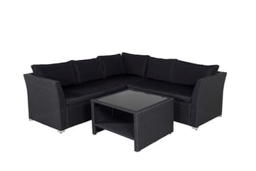 Haiti loungegruppe utendørs med puter svart - Svart - Hagemøbler & utemiljø - Utesofa - Hagesofa & hagebenk