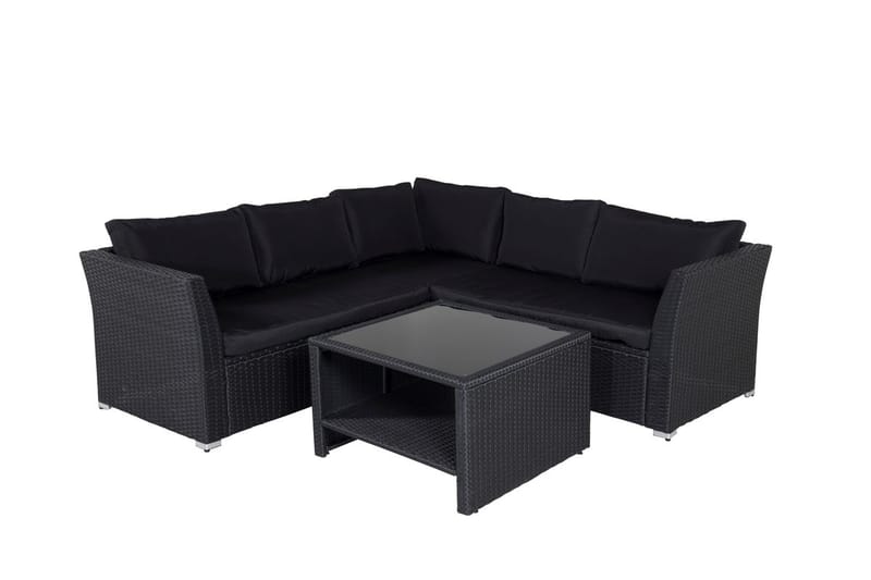 Haiti loungegruppe utendørs med puter svart - Svart - Hagemøbler & utemiljø - Utesofa - Hagesofa & hagebenk
