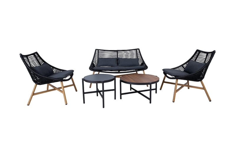 Helsinki Sofagruppe - Svart - Hagemøbler & utemiljø - Loungemøbler - Loungegrupper