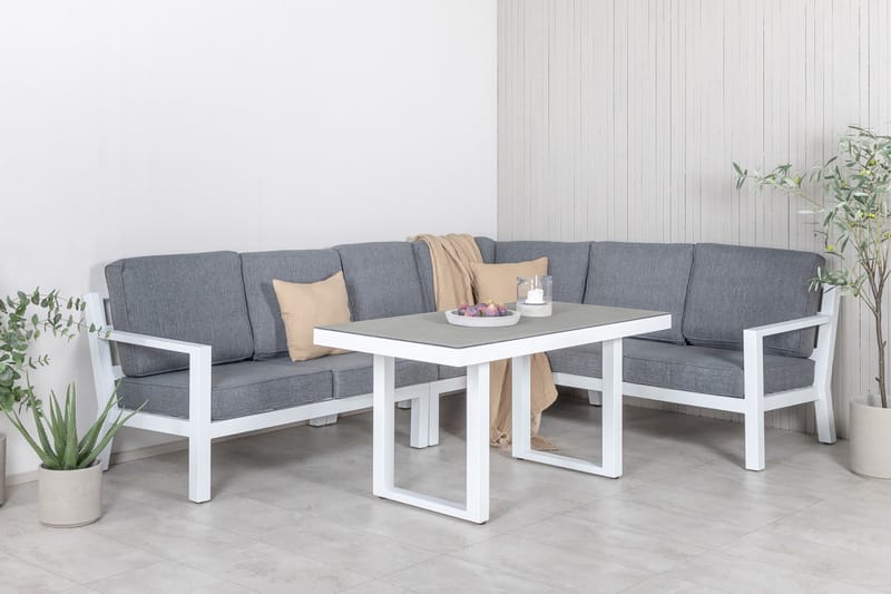 Hjørneloungegruppe Barcelona Hvit - Venture Home - Loungegrupper - Sofagruppe utendørs