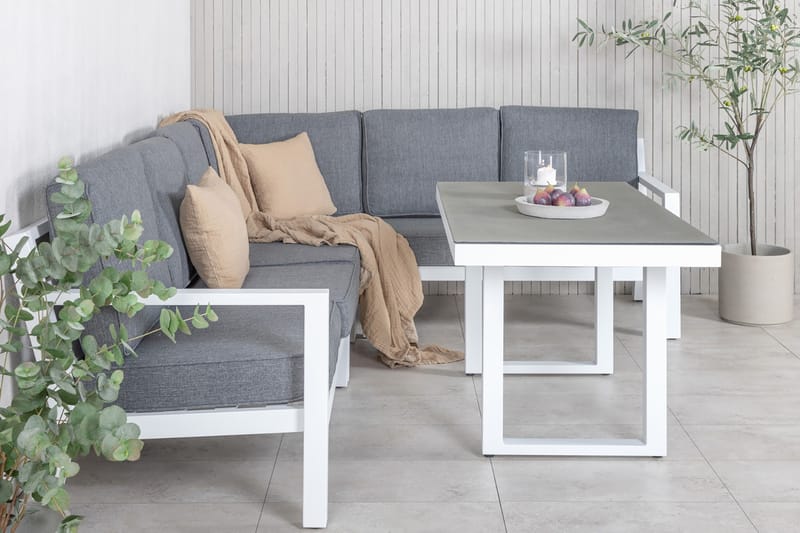 Hjørneloungegruppe Barcelona Hvit - Venture Home - Loungegrupper - Sofagruppe utendørs