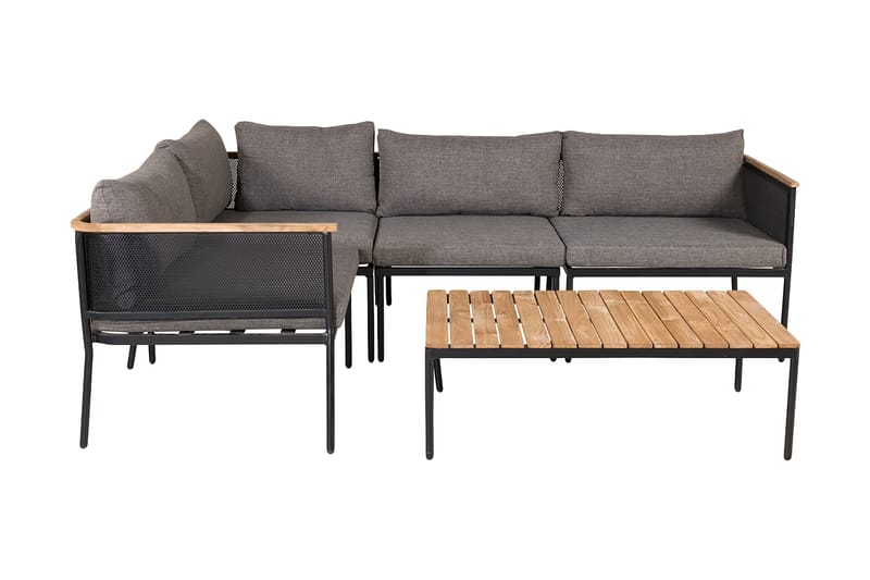 Hjørneloungegruppe Nettan med Puter Svart - Venture Home - Loungegrupper - Sofagruppe utendørs