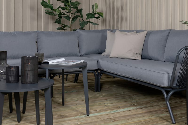 Hjørneloungegruppe Roxo med Puter Svart - Venture Home - Loungegrupper - Sofagruppe utendørs