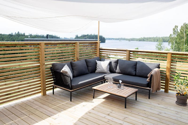 Hjørnesofa Andorra Svart/Grå - Venture Home - Loungegrupper - Sofagruppe utendørs