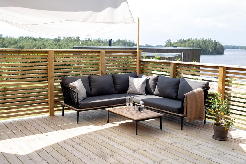 Hjørnesofa Andorra Svart/Grå - Venture Home - Loungegrupper - Sofagruppe utendørs