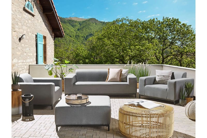 Hughen Loungegruppe 5-seter - Grå / Svart - Hagemøbler & utemiljø - Loungemøbler - Loungegrupper