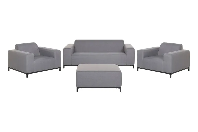 Hughen Loungegruppe 5-seter - Grå / Svart - Hagemøbler & utemiljø - Loungemøbler - Loungegrupper