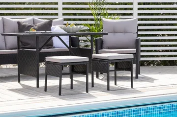 Knock loungegruppe utendørs - Svart - Hagemøbler & utemiljø - Loungemøbler - Loungegrupper