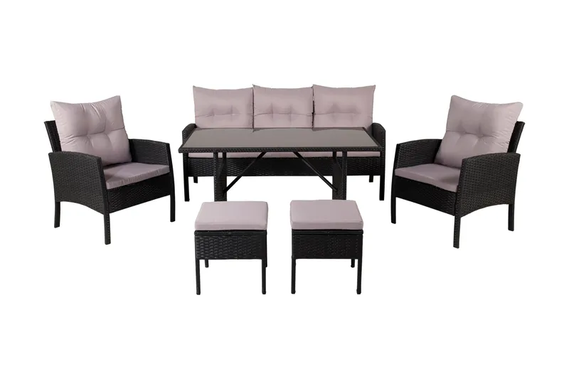 Knock loungegruppe utendørs - Svart - Hagemøbler & utemiljø - Loungemøbler - Loungegrupper